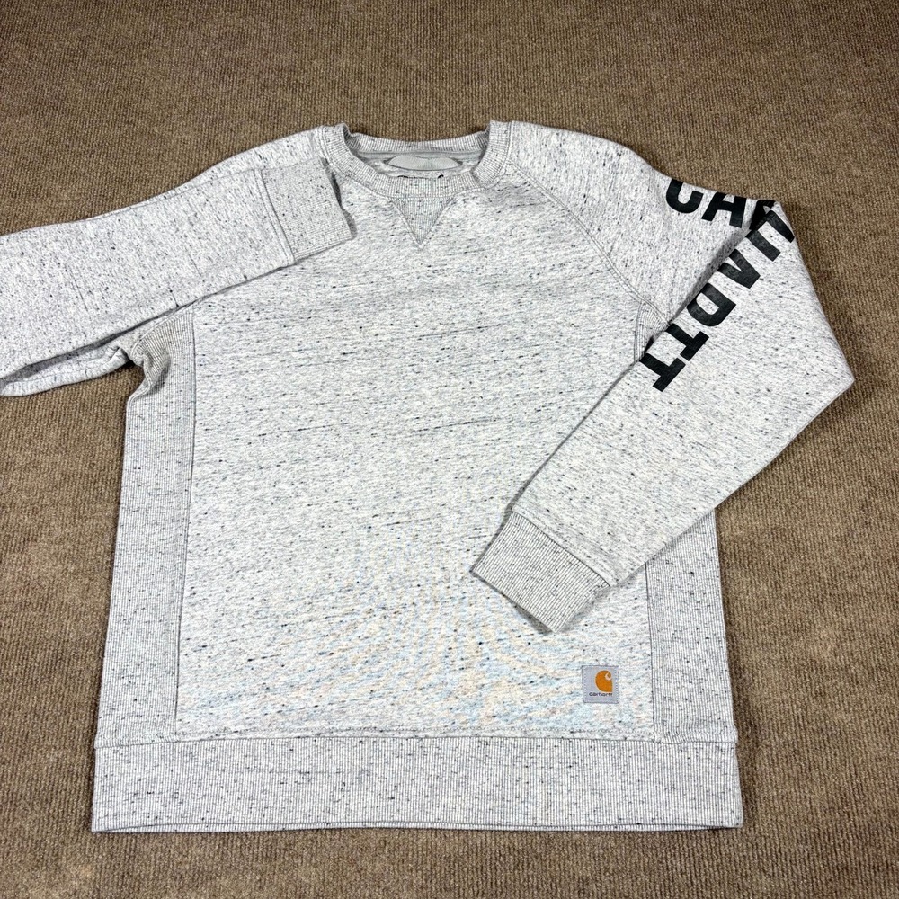 Lot of 2 Carhartt Sweatshirt Women M 8-10 Blue Gray Heather Relaxed Fit Pullover - Picture 2 of 12